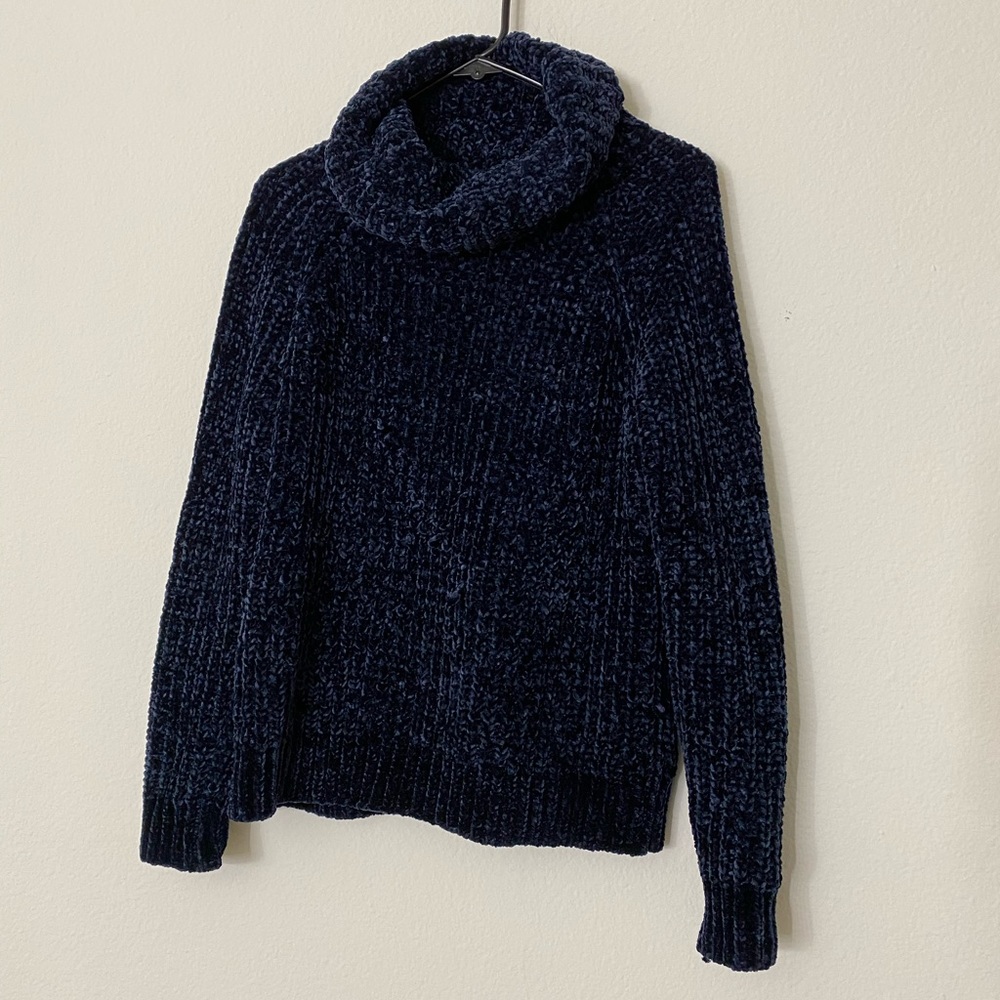 Dark blue turtleneck sweater